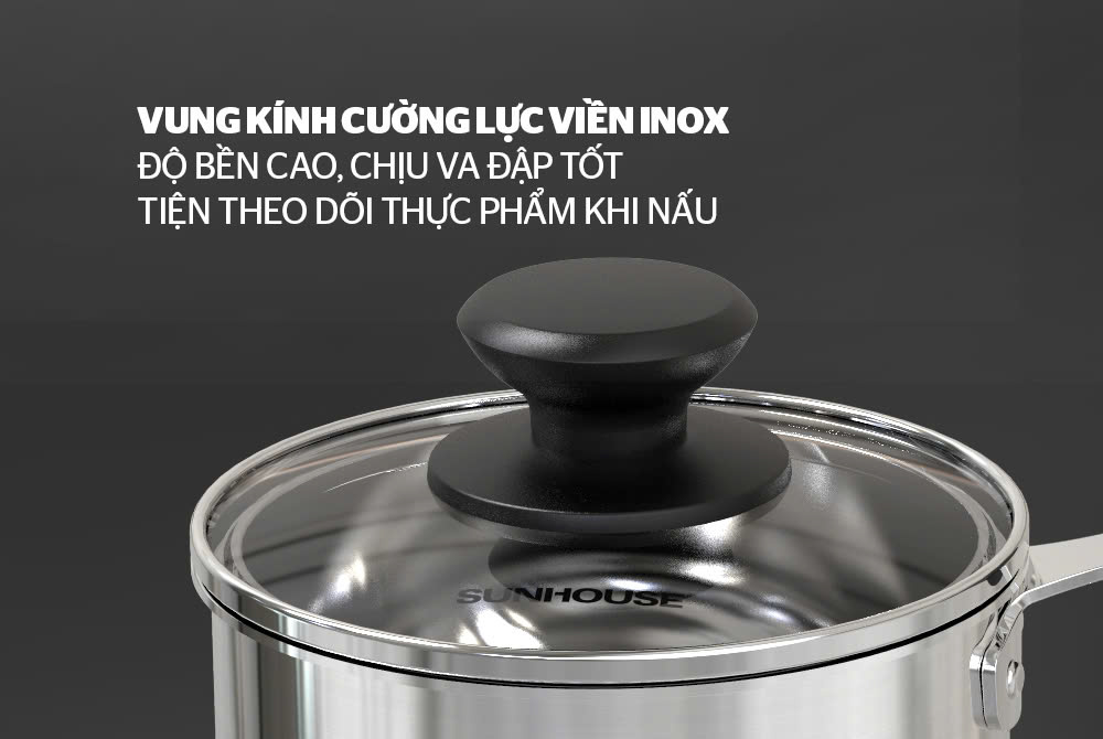 Quánh inox 3 đáy Sunhouse SHG300-14 