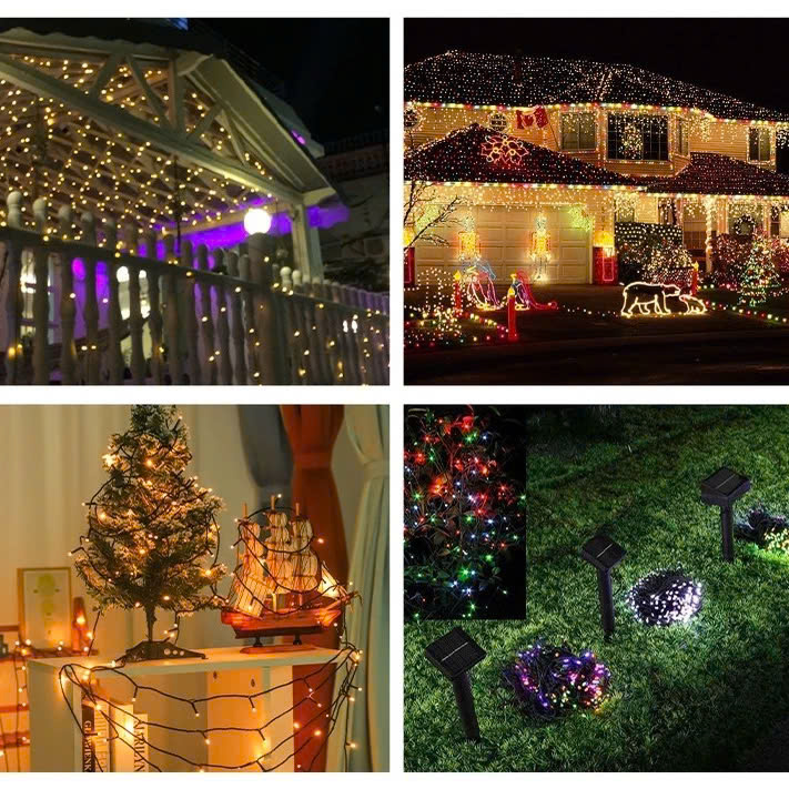 Dây đèn Led decor có bóng đèn hình lục giác nhiều màu 35M