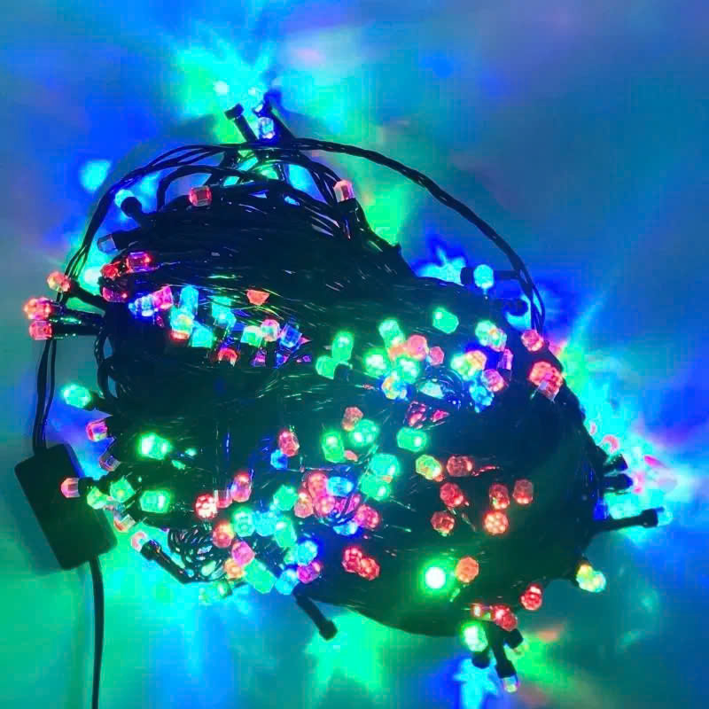 Dây đèn Led decor có bóng đèn hình lục giác nhiều màu 35M