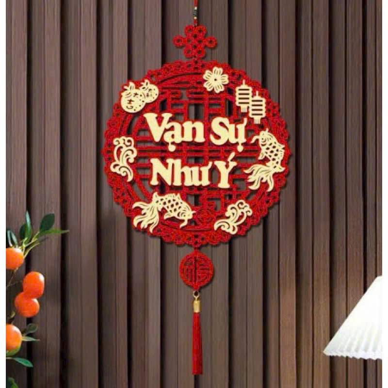Khánh tròn treo tết Vạn Sự Như Ý 
