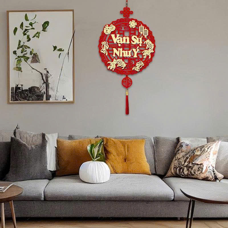 Khánh tròn treo tết Vạn Sự Như Ý 