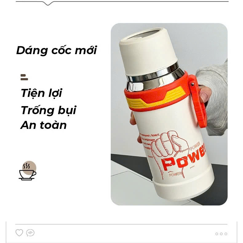 Bình giữ nhiệt Power Inox 800ml cao cấp