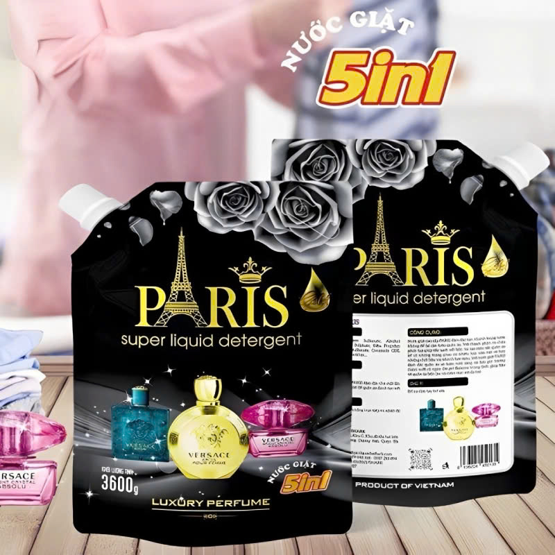 Nước giặt Paris 5in1 túi 3.6L hương nước hoa siêu thơm