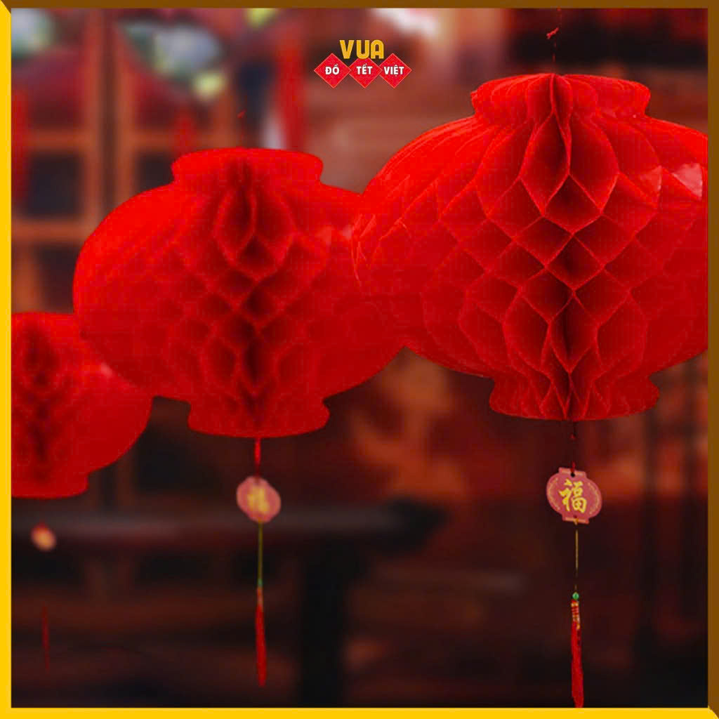 Set 10 đèn lồng đỏ trang trí lễ hội tết size 35cm