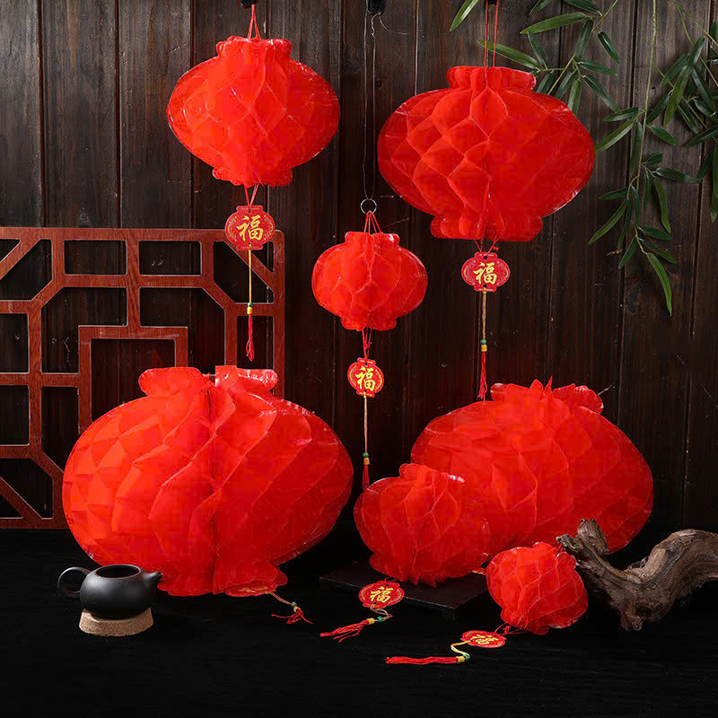 Set 10 đèn lồng đỏ trang trí lễ hội tết size 30cm