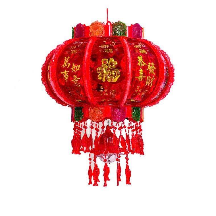 Lồng đèn điện xoay 360 độ trang trí tết size 50cm