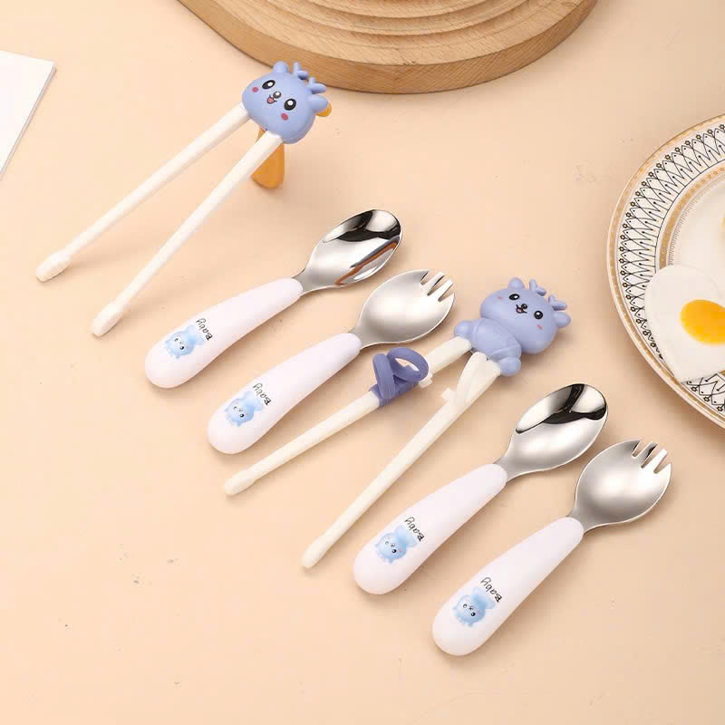 Bộ 3 muỗng nĩa đũa tập ăn an toàn cho bé