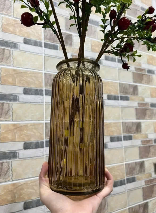 Lọ hoa thuỷ tinh sọc phong cách Bắc Âu