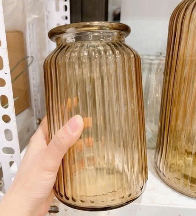 Lọ hoa thuỷ tinh sọc phong cách Bắc Âu