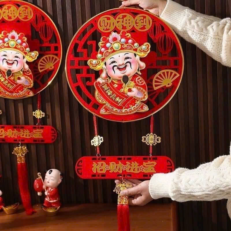 Dải treo THẦN TÀI ĐẾN lắc đầu gọi tài lộc