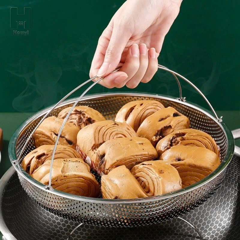 Giỏ hấp thức ăn có tay cầm bằng thép không gỉ