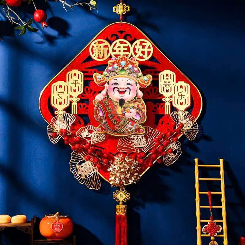 Dải treo thần tài lắc đầu Hình Thoi gọi tài lộc