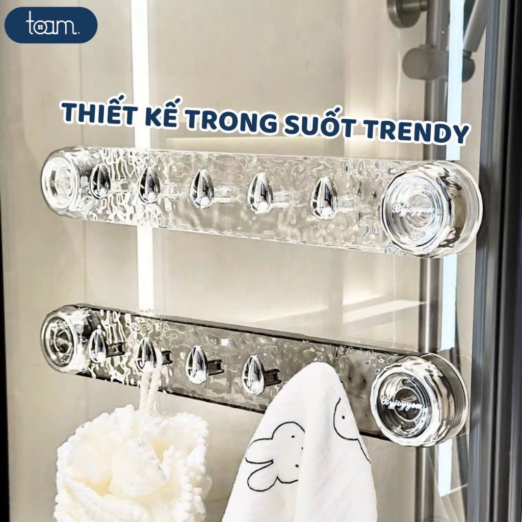 Thanh móc treo đồ hút chân không đa năng