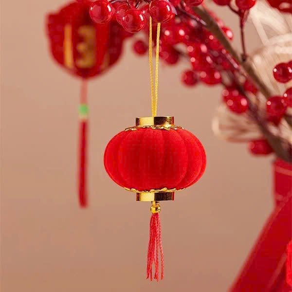 Set 30 quả đèn lồng nhung đỏ trang trí lễ hội Tết SIZE 4