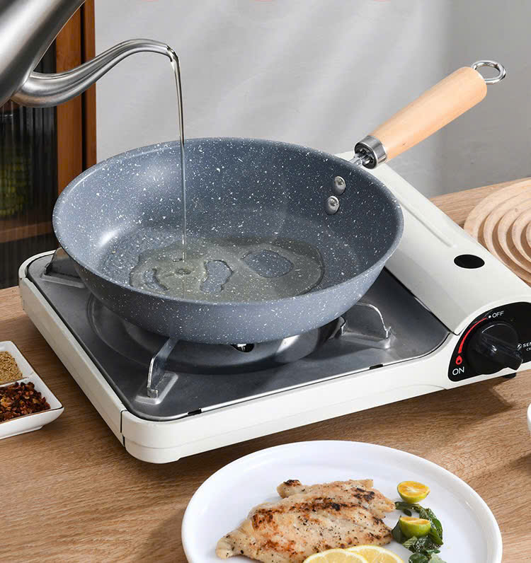 Chảo đáy từ vân đá chống dính 20cm có tay cầm chịu nhiệt 