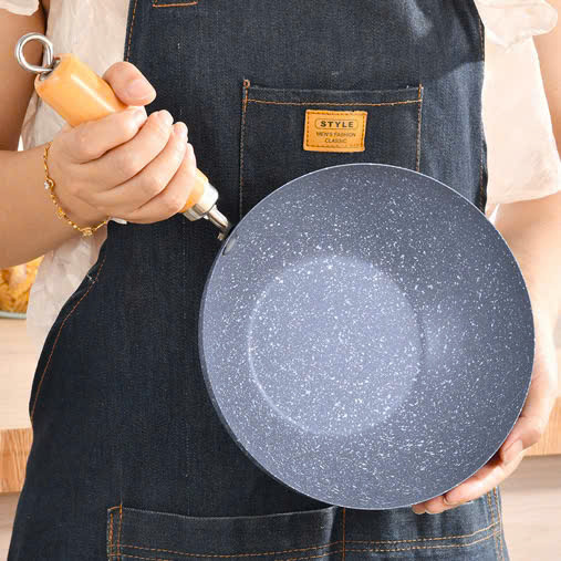 Chảo đáy từ vân đá chống dính 20cm có tay cầm chịu nhiệt 