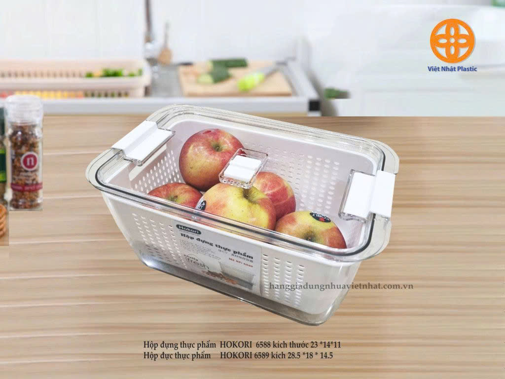 Hộp đựng thực phẩm để tủ lạnh size Lớn Hokori 6589 