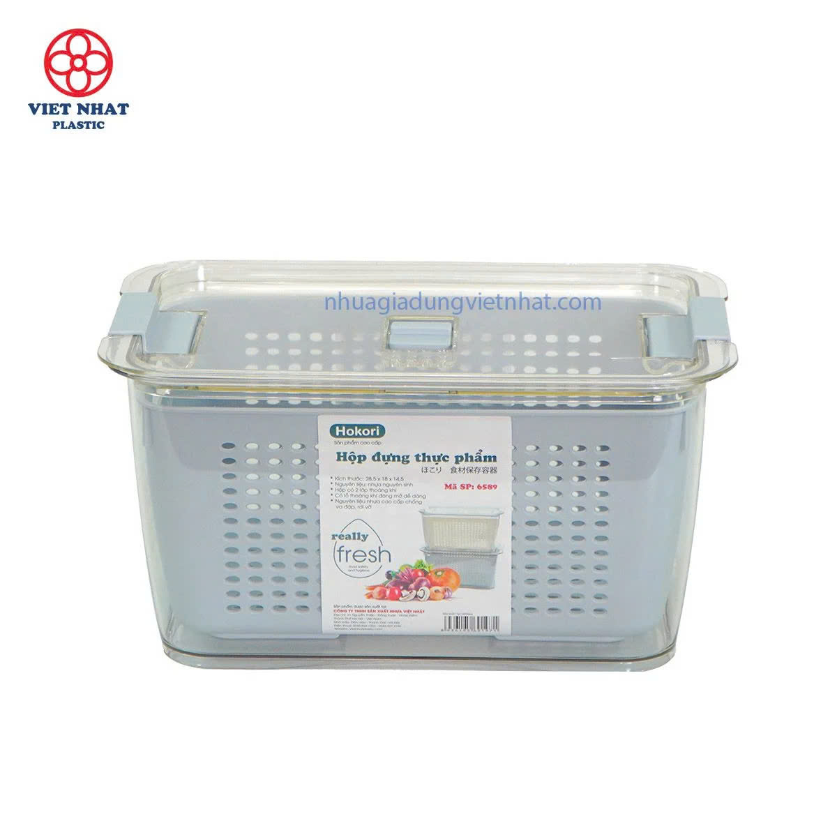 Hộp đựng thực phẩm để tủ lạnh size Lớn Hokori 6589 