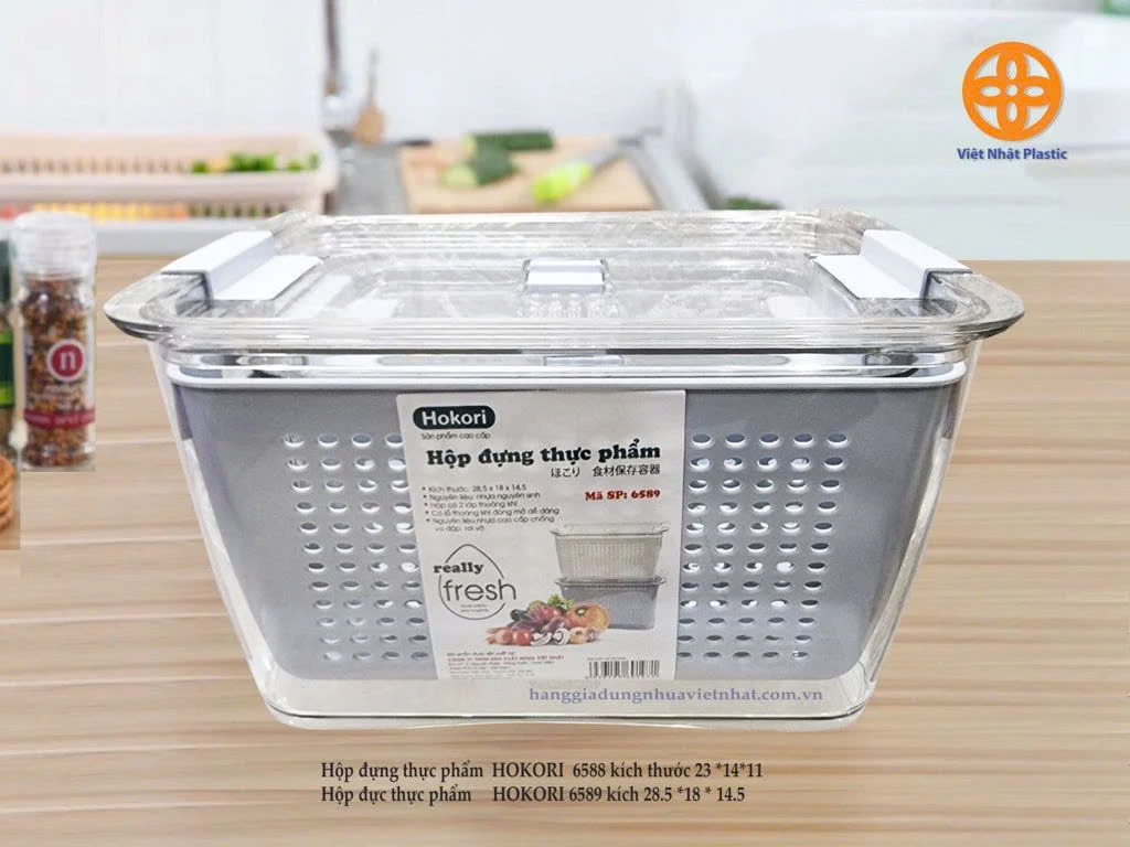 Hộp đựng thực phẩm để tủ lạnh size Lớn Hokori 6589 