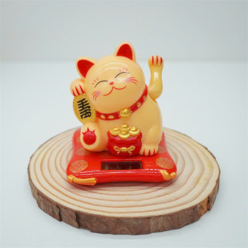 Mèo thần tài vẫy tay chiêu tài lộc năng lượng mặt trời