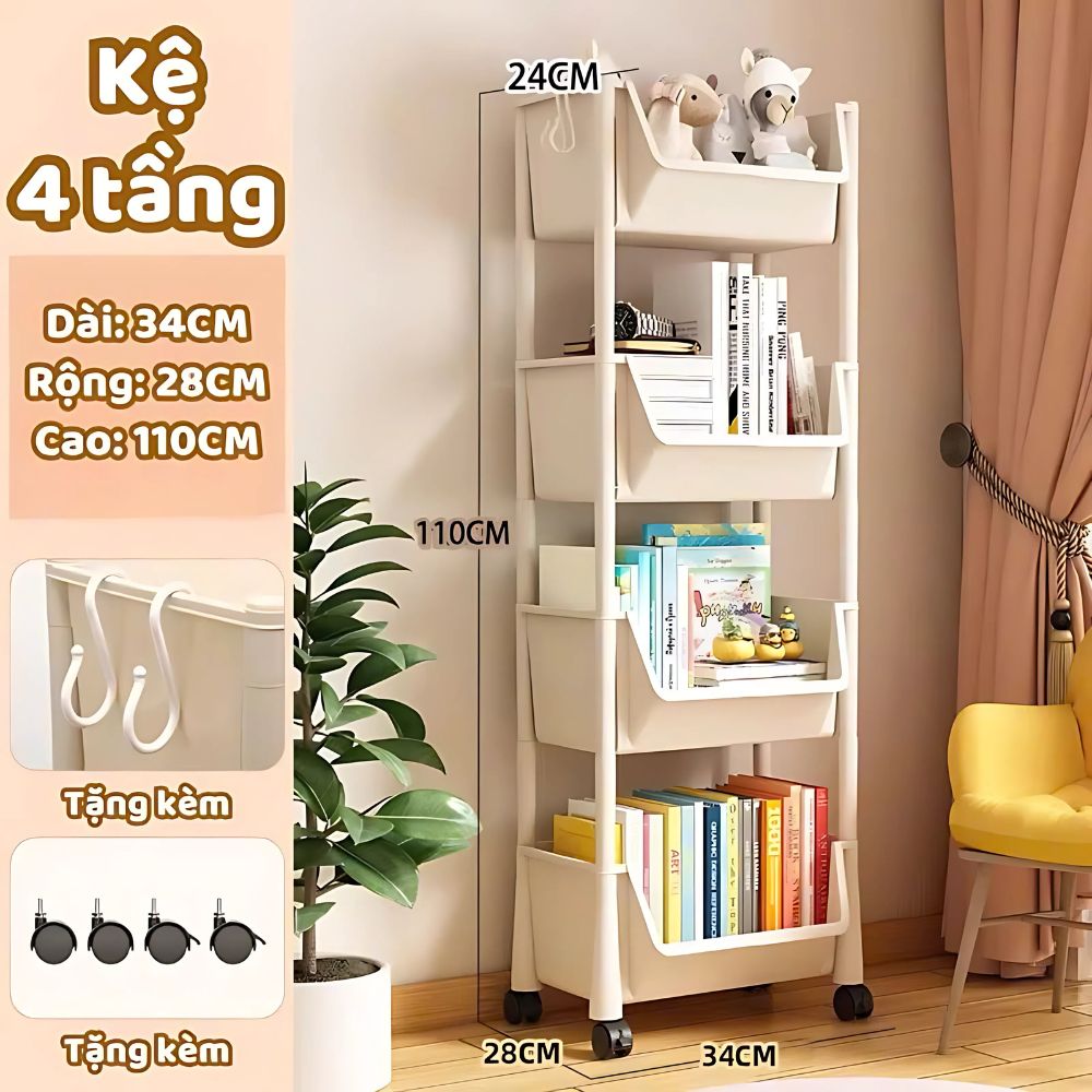 Kệ sách đa năng 4 tầng tiện lợi