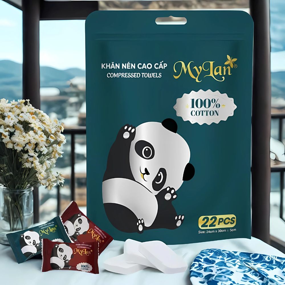 Túi 22 viên khăn nén cao cấp MyLan 24x30cm