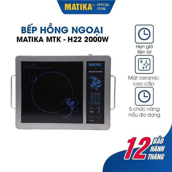 Bếp hồng ngoại kính cường lực MATIKA MTK-H22