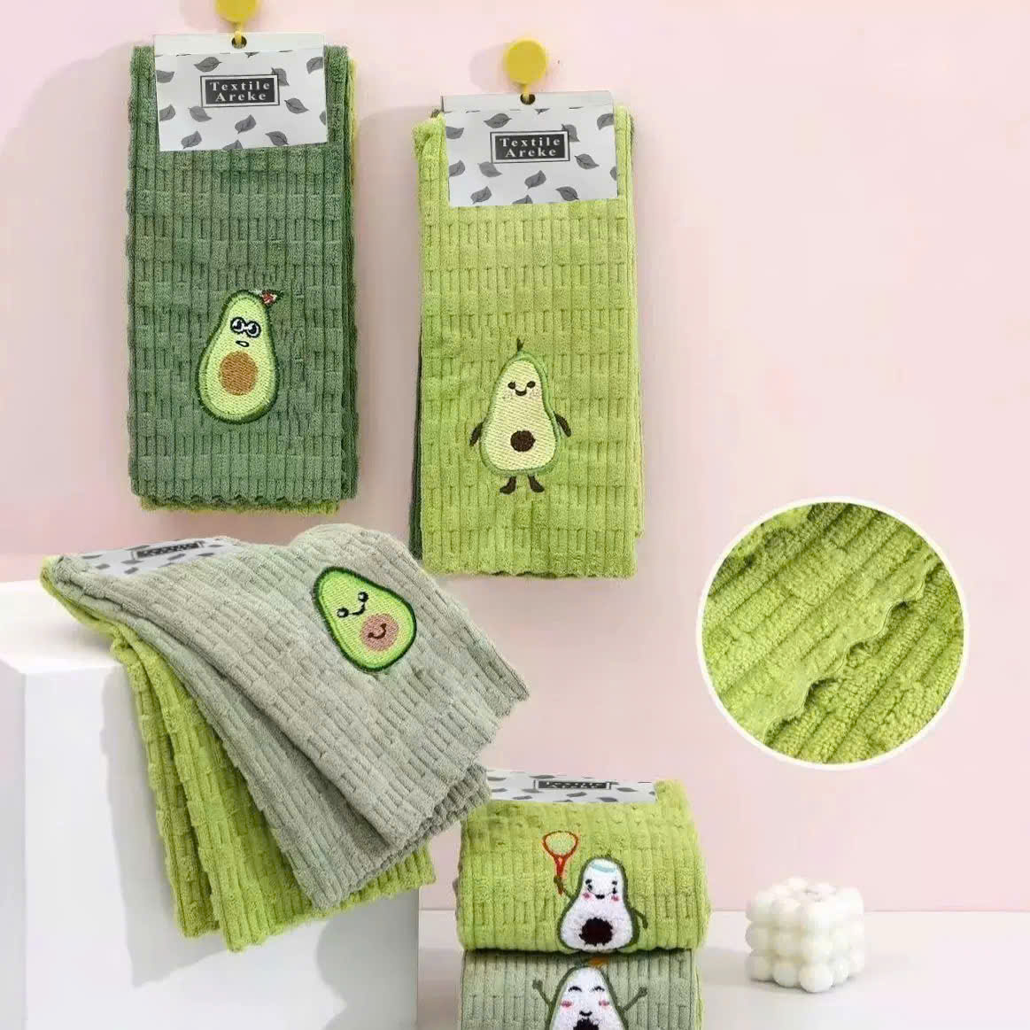 Set 4 khăn lau đa năng hình quả bơ mềm mịn