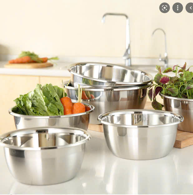 Bộ 5 thau inox đựng thực phẩm size 20cm-28cm