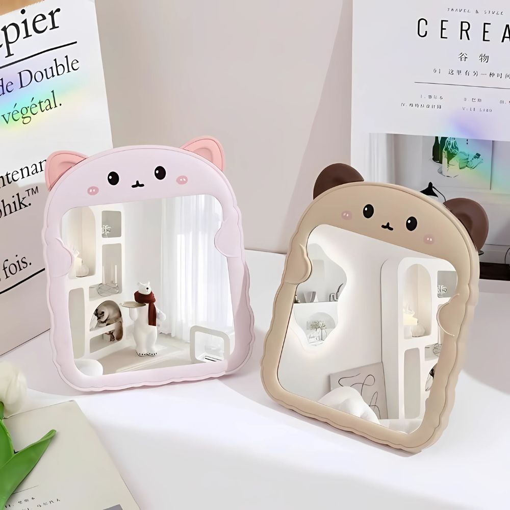 Gương trang điểm để bàn mini hình gấu dễ thương