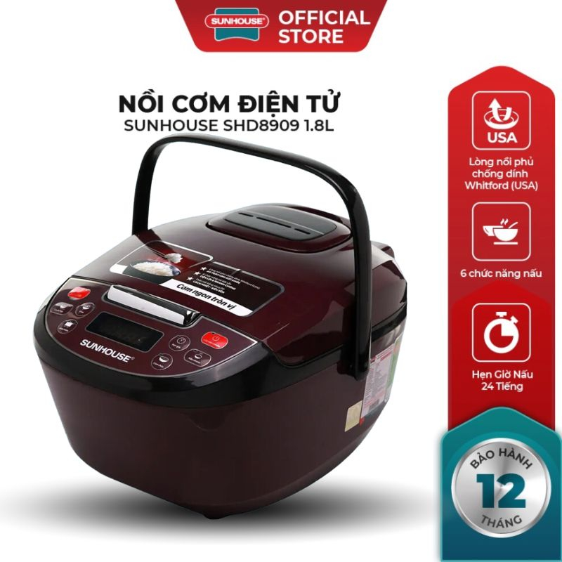 Nồi cơm điện tử 1.8L Sunhouse SHD8909