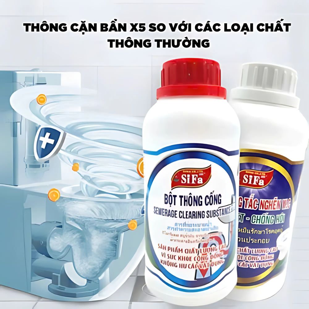 Bột thông cống chống tắc nghẽn siêu mạnh Sifa 550g