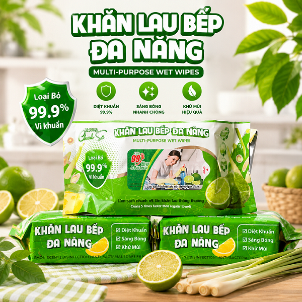 Khăn lau bếp đa năng hương chanh xả Mia