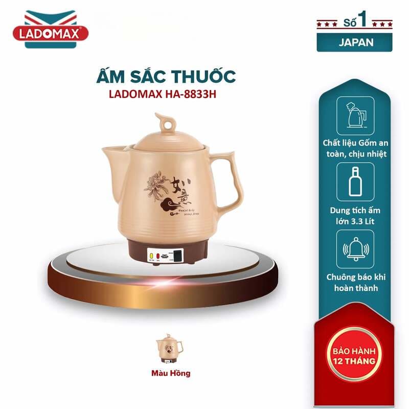 Ấm sắc thuốc Ladomax 3.3 lít HA-8833H