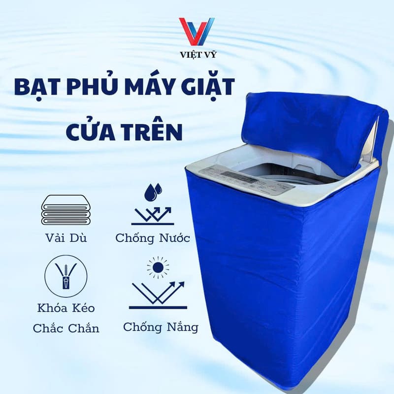 Bạt phủ máy giặt vải dù cao cấp - Cửa Trên