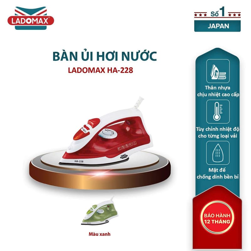 Bàn ủi hơi nước Ladomax HA-228 cao cấp