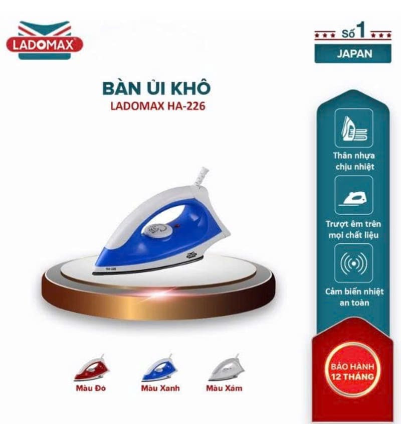 Bàn ủi khô Ladomax Ha-226 cao cấp