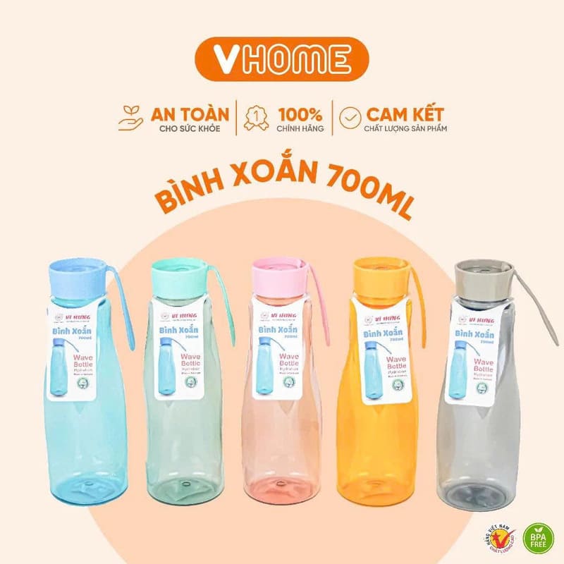 Bình đựng nước xoắn 700ml VH