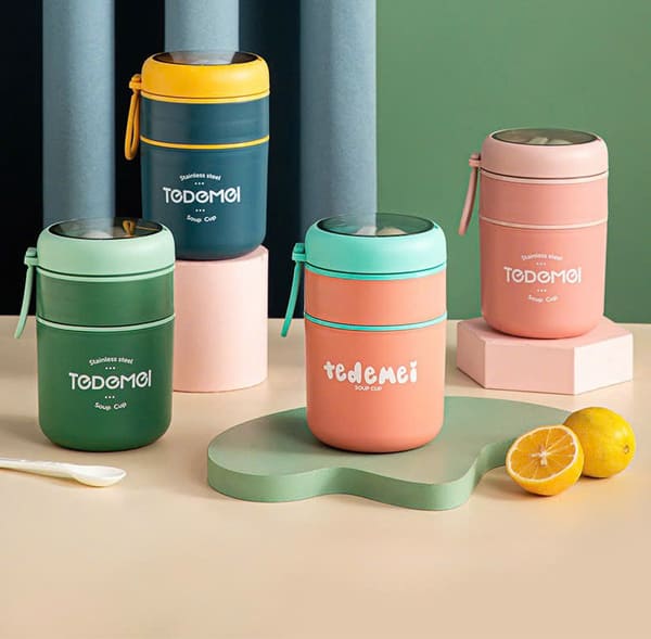 Bình ủ cháo giữ nhiệt 2 tầng tiện lợi 710ml Tedemei