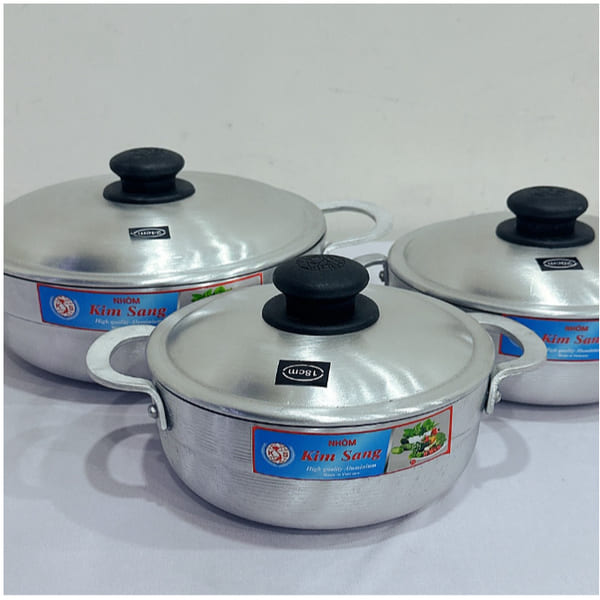 Bộ 3 nồi lẩu nhôm Kim Sang siêu dày size 18,20,22cm