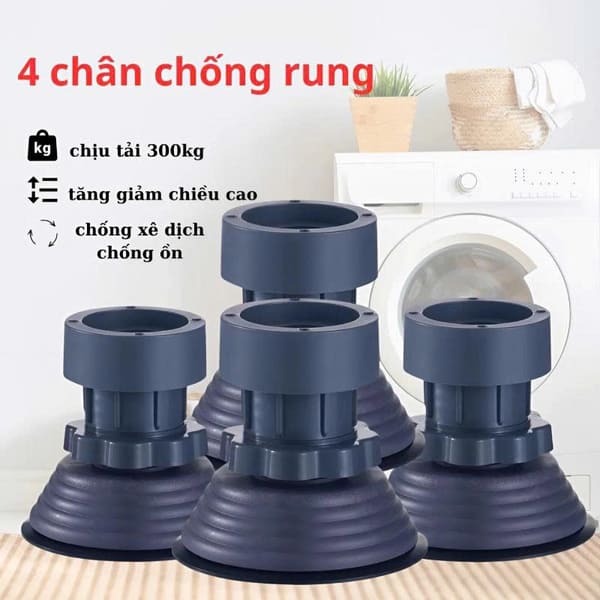 Bộ 4 chân đế chống rung máy giặt tăng giảm chiều cao