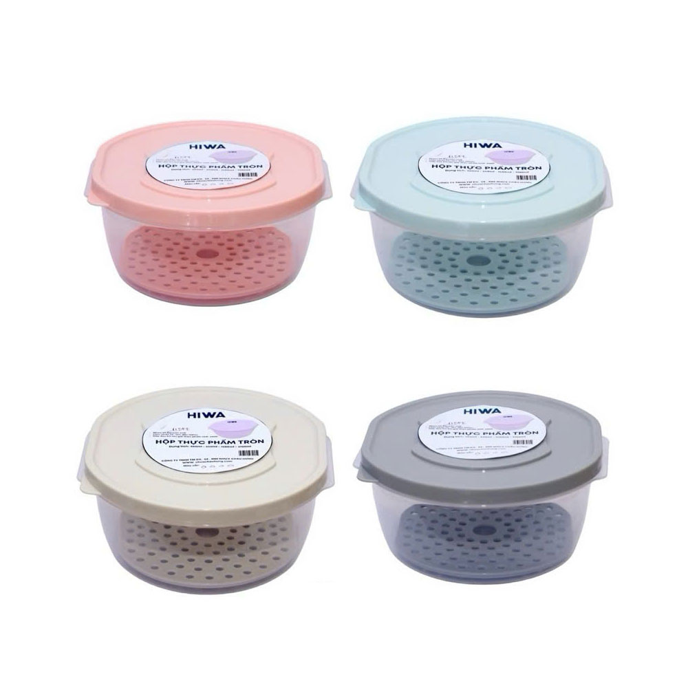 Bộ 4 hộp thực phẩm tròn Hiwa 014
