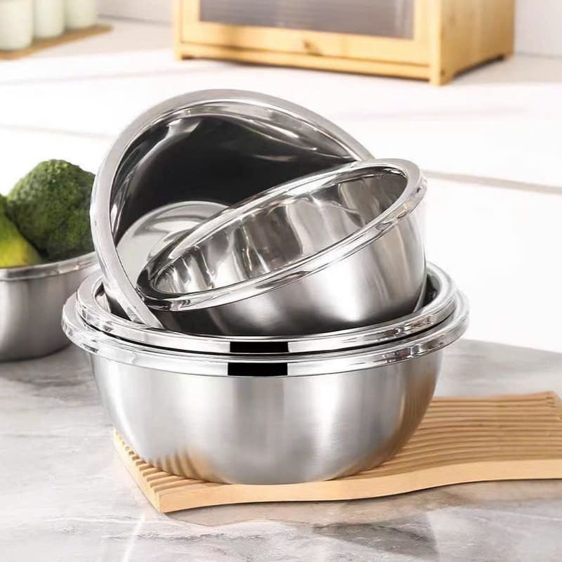 Bộ 5 thau inox đựng thực phẩm size 18-26cm