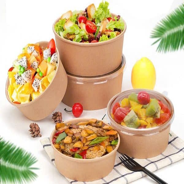 Set 50 tô giấy tròn đựng thực phẩm Kraft Tahufa 750ml