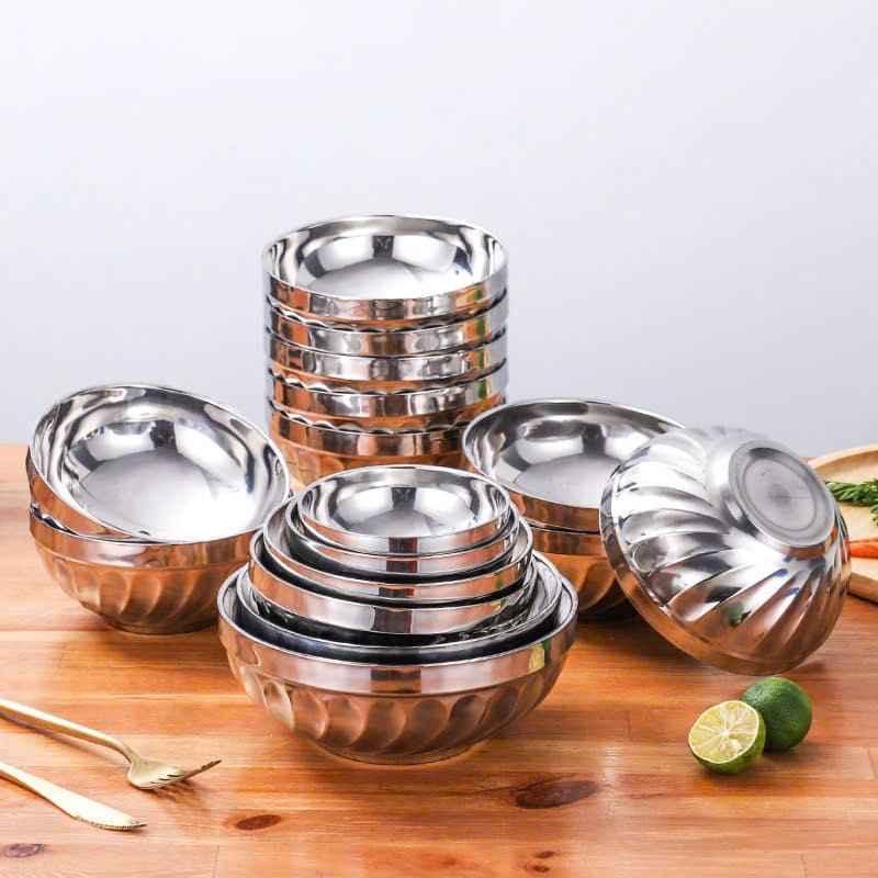 Chén xoắn inox 2 lớp cách nhiệt size 16cm