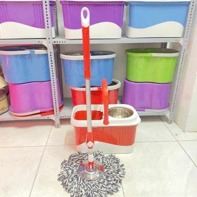 Bộ thùng lau nhà xoay 360 độ mâm inox PA-02