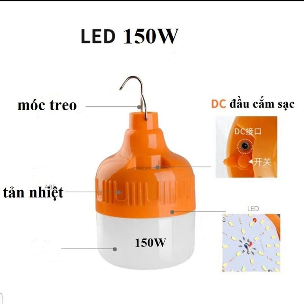 Bóng đèn sạc tích điện công suất LT80TD 80W màu cam