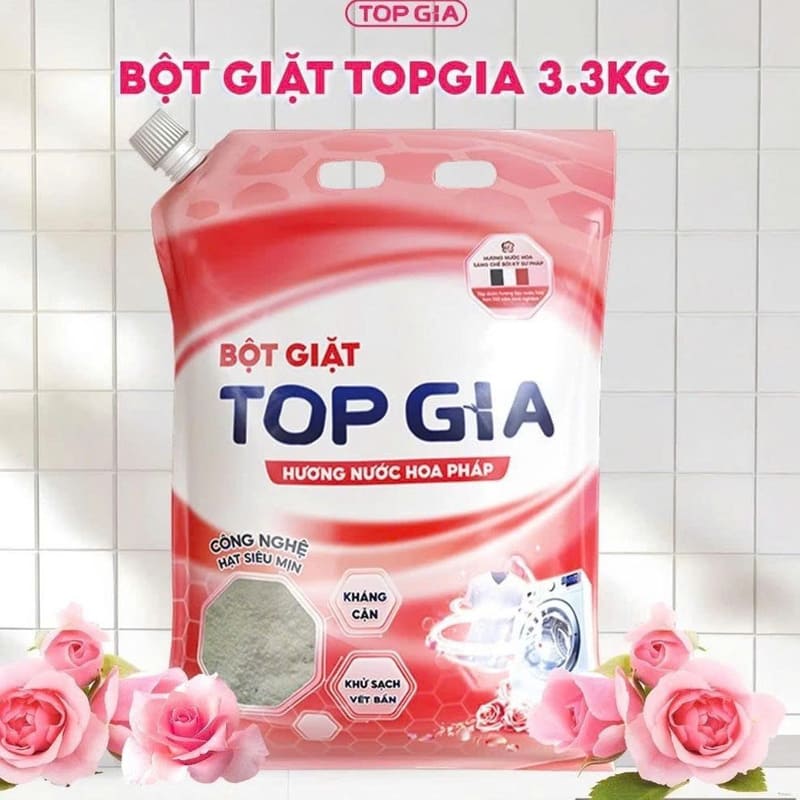 Bột giặt hương nước hoa Pháp Topgia túi 3.3kg