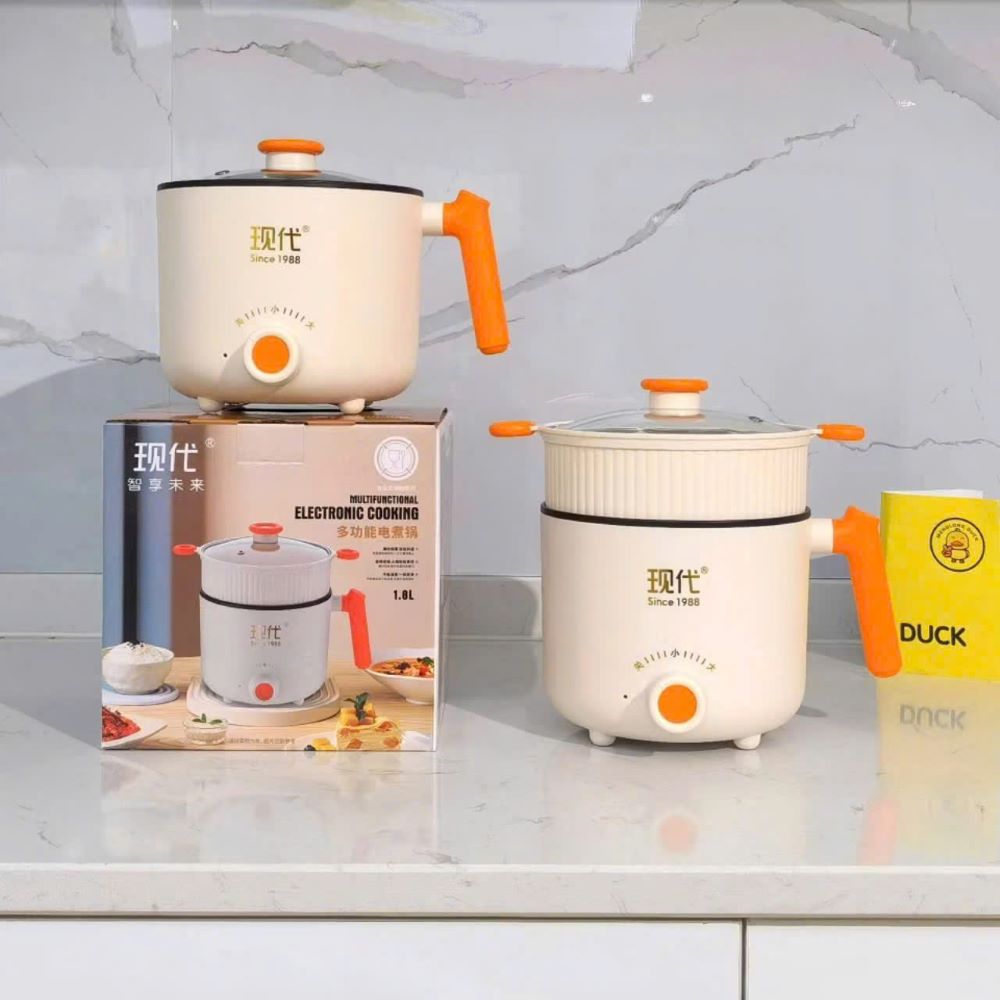 Ca nấu mì cầm tay 2 tầng có xửng hấp 1.8L