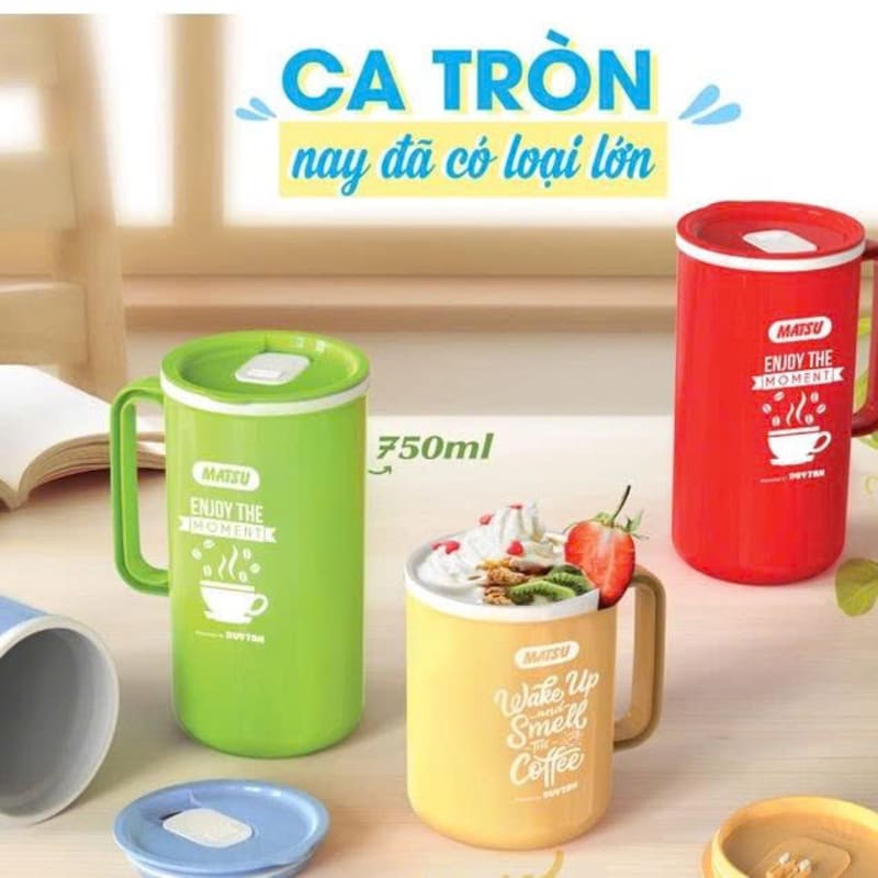 Ca tròn giữ nhiệt có quai cầm Matsu 750ml Duy Tân